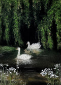 Swan Family Pastel Giclée Print